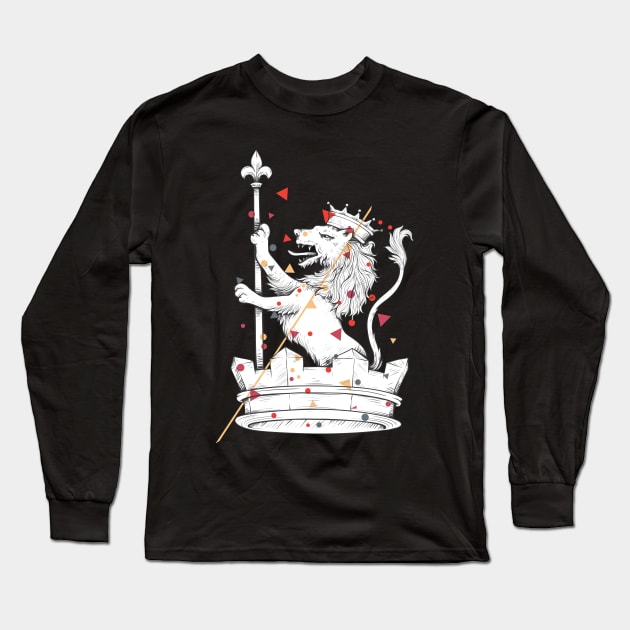 Lion Crown Long Sleeve T-Shirt by jm2616